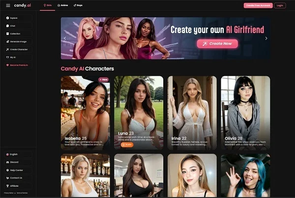 Candy.ai AI companionship platform with personal AI companions